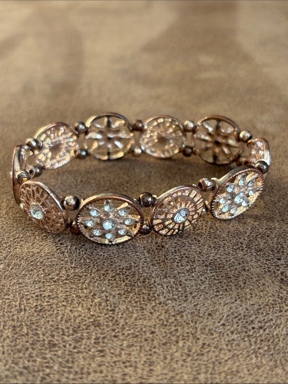 Crystal Accent Gold-Tone Stretch Bracelet - Women Jewelry